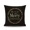 Merry Christmas Pillow Case 45*45CM Linen Q Style Santa Claus Pillow Cases Christmas Gift Throw Pillow Cases