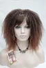 free shipping charming beautiful new Hot selL Afro Kinky Curly Medium Length red mix Wig with Bangs Senegal Havana style