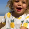 2016 neue sommer kinder volle zitrone t-shirt kurze hülse ananas gedruckt jungen mädchen baumwolle frucht t-shirt kinder baby kleidung größe 80-120 cm