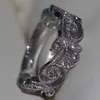 Victoria Wieck Helt nya vintagesmycken 925 Sterling Silver Simulerade diamant ädelstenar Bröllop Förlovningsfest Band Blomsterringar Storlek 5-11