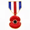 Guldpläterad UK Hot Selling Poppy Flower Brosch Den British Legion Badge Elegant Poppy Brosch Souvenir för British Remembrance Day