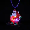 Ожерелья с мигающим светом для рождественских праздников для детей, рождественские елочные украшения с Санта-Клаусом, светодиодные рождественские подарки, 12 шт., 6048936