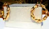 18K Yellow Gold Large Curved Wide Hoop Earrings Hip-Hop Heavy Big gift 100% real gold not solid not money 216f