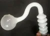 Het 14mm 18mm man rökning rör helix krökt färgade glas bongs nagel skål bitar två funktion vatten bong olja riggar glas bang