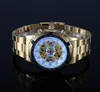 Free shipping hot sale WINNER Skeleton watches for men mechanical men's sport watch gold WN06