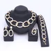 Prom Schmuck Set für Frauen Party Braut Gold Farbe Kette Halskette Sets Hochzeitstag Bestes Geschenk African Dubai Stil