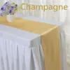 BZ365 Chemin de Table en Satin pour Décorations de Banquet de Noce Blanc Noir Or Argent Champagne Chemin de Table 30cm x 275cm