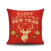 christmas reindeer pillow case merry christmas reindeer snowfla cartoon animals pillow case festival gift christmas gift 4545 cushion cover