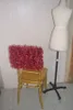 2016 Custom Made Burgundy Organza Ruffles Chair Covers Romantic Beautiful Chair Sashes Cheap Wedding Chair Decorations 021