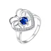 Mixed style high grade fashion blue gemstone 925 silver plate ring EMGR8, Shaped wings Heart plated sterling silver ring 10 pieces a lot