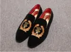 Promotion spring Men Velvet Loafers Party wedding Shoes Europe Style Embroidered black Velvet Slippers Driving moccasins 425