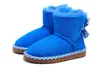 Bom barato Crianças snowboots lã de couro um tornozelo snowboots Eu27-35 tamanhos inverno quente e confortável botas casuais borboleta de malha de volta como a moda