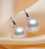 8-9mm Runde Südsee weiße Perle Ohrringe 925 Silber Zubehör