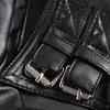 Groothandel - AOWOFS Heren Lederen Jassen Zwart Motorfiets Jassen Schedels Klinknagels Schuine Zipper Slim Fit Quilten Punk Leather Jacks 5XL