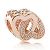 DORAPANG 100% 925 Sterling Silver Rose Gold Limpar CZ Pan charme talão colocação Pulseira DIY Para Jóia por atacado Fábrica