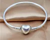 Bangles Jewelry 925 Sterling Silver Bangle with Heart-shaped Clasp and Clear CZ Bracelets Bangles for Women fashion fine jewelry w190q