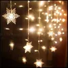 Multi 3,5 м 100smd Снежинка Светодиодная Струнная Занавес Света Огни Holiday Xmas Свадебный декор LLWA220