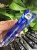 1pcs 114mm 무료 배송 파란색 제련 석영 흡연 파이프 용융 크리스탈 스톤 담배 홀더 담배