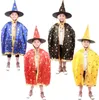 Halloween Cape Cap Party Cosplay Prop pour Festival Déguisement Enfants Costumes Sorcière Assistant Robe Robe et Chapeaux Costume Cape Enfants par DHL