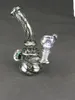 Mini narghilè ciclo carta Heady Oil Rig 14mm Glass Bowl ColorfulRed Stripe Bong