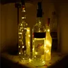 Tira de luces LED de alambre de cobre de 2m y 20 con tapón de botella para botella artesanal de vidrio, lámpara de decoración de boda de San Valentín, fiesta