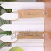 100pcs Hochzeit Kraftpapier Danke Tags braun/weiß 2x7cm Hochzeitsgeschenk -Flaggen Tags Twines DIY Supplies292z
