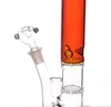 Image réelle Bong Pipes à eau en verre Hauteur 28 cm avec joint de 14,4 mm Bongs en verre Double percolateur en nid d'abeille Plate-forme d'huile Narguilés en verre