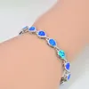 Großhandel Einzelhandel Mode Feines Weiß/Rosa/Grün/Blau Feueropal Armband 925 Silber Überzogener Schmuck BDS1513002