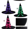 Halloween Hat Makeup Dance Props Bars Dress Up Pumpkin Hat Witch Cap Witch Hat for party