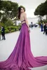 Kendall Jenner 2 Piece Prom Dresses Red Carpet Celebrity Dresses Oscar Purple Evening Party Gowns maxi dress vestido de festa longo Criss