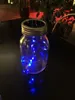 1 pezzo di decorazione per la festa di Natale Inserto per coperchio in barattolo di vetro con pannello solare a luce LED blu per barattoli di vetro Luci natalizie8342815