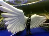 Ali indossabili personalizzate Ala gonfiabile da 2 m di angelo bianco per palcoscenici e feste