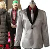 Suicide Squad cosplay The Joker Costume Cosplay Suit Silver Jacket Coat Psychos Killers Chaqueta + camisa + pantalones + corbata