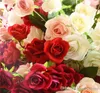 21 Piccola testa rosa fiore artificiale Splastic Flower Head boccioli di fiori Simulazione plastica falso Rose Wedding Store Home Decor fiore di seta