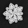 Luxury Bright Silver Tone Clear CZech Crystals Spilla a fiore dettagliata per abiti da sposa per donna Spille per gioielli Eleganti spille con diamanti