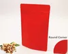 50 adet Mat Kırmızı Alüminyum Folyo Fermuar Doypack Çanta Kalın Stand Yukarı Açım Açılabilir Zip Kilit Snack Buzdolabı Kahve Tozu Fasulye Somun Noel Hediye Isı Sızdırmazlık Paketleme Torbalar