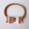 Ny PU -struktur faux läderbågar hårband nylon elastiska band nyfödda baby pannband 15 st/parti