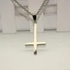 Hot Inverted Cross of St Peter Titanium Steel 316L Ze stali nierdzewnej Naszyjnik Lucyfer Szatan Moda Vintage Punk Biżuteria