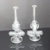 8 pollici Mini Bong in vetro Narghilè Oil Rig Glass Bubbler Inline to Donut Percolator Water Pipe