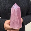ABOUT 700g Natural pink rose obelisk rock quartz crystal wand point healing6270016