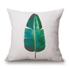 トロピカルリーフクッションカバー緑の葉コジン国アルモファダレインフォレストソファ椅子バナナ植物Almofad1199524の枕ケース
