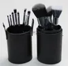 12pcs Makeup Brush SetCup Holder Professional Cosmetic Brushes set With Cylinder Cup Holder DHL JJD22138705484