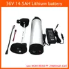 36 V litiumbatteri 500W 36V 14.5Ah ebike batteri 36V 14.5Ah vattenflaska Batteri Använd Panasonic 2900MAH Cell 42V 2A laddare