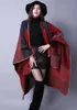 1PCS Herbst Winter Schal Gitter Frau Reise Schals Wolle Spinnen Damen Nationale Intensivierung Mantel 18 Farben Cape Weihnachtsfeier Cappa