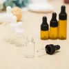 3ml Mini Amber Glass Essential Oil Dropper Flaskor Refillable 4 Färger