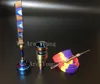 Bong Conjunto de Ferramentas Anodizado Colorido Domeless Gr2 Titanium Prego Rainbow Carb Cap Dabber Slicone Jar para Tubos De Água De Vidro