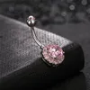 Factory Supply High Quality CZ Diamond Clear Gemmed Stainless Steel Anchor Navel Belly Ring for Party for Wedding