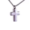 316L stainless steel lockets silver small cross urn pendant ash necklace keepsake jewelry openable put in Perfume or Note Classical high polished jewelry