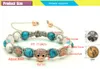 Wholesale 10pcs/lot 8mm White Howlite & Turquoise Stone Clear Cz Heart Skull Braided European American Macrame Mens Bracelets