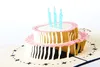 3D всплывающее благословение карты ручной работы с Днем рождения торт поздравительные открытки с конвертом киригами оригами сложить бумаги искусства событие праздничные атрибуты
